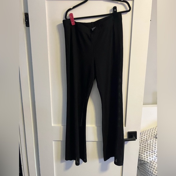 Flared Black mesh leggings casual goth beach goth - Picture 4 of 5